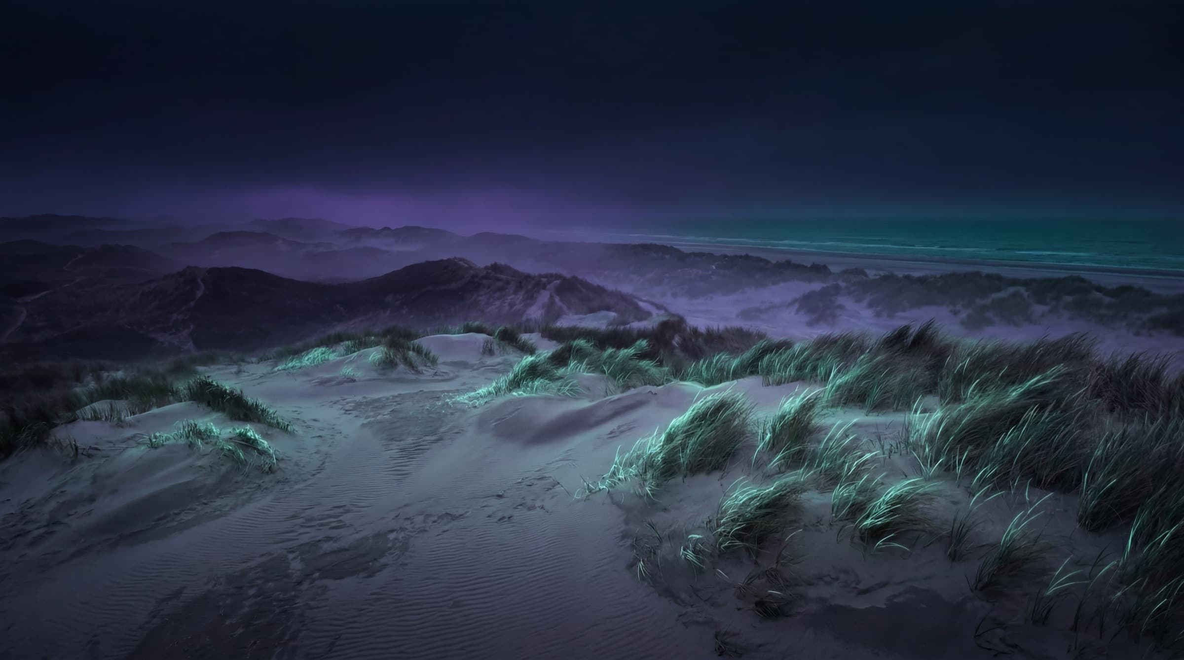 Dünen auf Borkum bei Nacht
