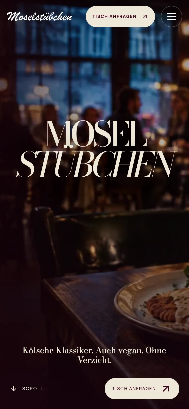 Startseite des Moselstübchens auf dem Handy